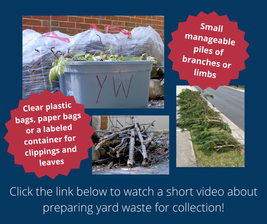 Use clear bags to remove yard waste